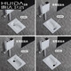 Huida 20 cm thin ceramic squat toilet squat type home bathroom potty squat toilet deodorant flushing tank set 15 high no bend front water outlet + 719ABS steel plastic hand washing