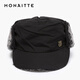 Monette hat men's winter new style plus velvet cold-proof and warm peaked hat for cycling, fishing, ear protection, fashionable autumn and winter flat hat, black, one size fits all, adjustable (54-62CM)