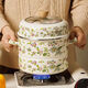 Mincheng's new thickened 24 cm double-layer steamer household enamel soup pot enamel two-layer steamer induction cooker gas stove cake flower double-layer steamer 2 layers 24cm