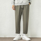 Jean-Vis Sommer neue Freizeithosen für Männer losen gerade 2025 neue konische neun-Punkte-Sommer-Komforthose 9904 Khaki Grey [Atmungsbares Baumwollhochqualität] s