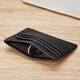 Flying Eagle Castle genuine leather card bag for men's ultra-thin mini card head layer cowhide driver's license leather case two-in-one bank card certificate bag black