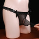 Adult men's sex underwear underwear perverted, transparent straps, stockings, low waist sexy large size men's thong couple sex work teasing big bag gay emotional masturbation seduction gray opening