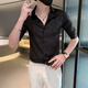 Jasons Camisa blanca hombres de manga corta Summer Seda de seda de seda delgada y hermosa camisa de estilo británico Hombres de moda