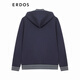 ERDOS spring and summer hooded long-sleeved contrasting striped comfortable casual fashion men's cardigan jacket navy blue L 175/96A