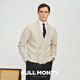 FULL MONTY【青果领双排扣】藏青色休闲毛衣男士针织开衫羊毛外套2024秋冬 驼色8811 S
