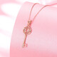 Mengjinyuan 18K gold pendant, rose gold love key pendant, female clavicle chain, birthday gift for girlfriend, heart key - single pendant - about 0.7g