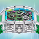
BONEST GATTI German men's hollow fully automatic mechanical watch crystal shell luminous watch Valentine's Day birthday gift for boyfriend BG9920-A3 transparent shell yellow face yellow tape