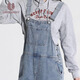 Unisunny schwangere Frauenhose im Frühjahr und Herbst, die Denim -Overalls trugen, lose geraden Hosen, kleine Mutterschaftskleidung, große Freizeithosen, hellblau XL [vorgeschlagen 120140jin [Jin gleich 0,5 kg]]