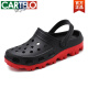Cartelo Sandalias de tamaño extra grande para zapatos de agujero de doble propósito transpirable y sin deslizamiento para hombres para hombres más grasas más sandalias más grandes zapatos de playa 48 S9859 Negro 42