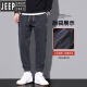 Jeep (Jeep) 2023 Nuevo otoño e invierno Plus Pantalones de terciopelo para los pies de trabajo en espesas de hombres Jeans casuales de cintura elástica 9859 Black Plus Velvet L [110-130Jin [Jin iguala 0.5 kg]]