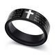 BJYL free engraving cross ring men's trendy and domineering single ring personality retro fashion black index finger ring US size 7 inner diameter 17.3mm