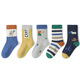 Six-fingered mouse children's socks, spring and autumn combed cotton socks, boys, middle and large children, baby students, autumn and winter mid-calf stockings for trendy children