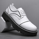 Style britannique Round Head Sole Sole Chaussures en cuir noir pour hommes Coiffeuse de style coréen Business Formal Business Glossy Men's Chaussures Nouvelles en gros noir et vert 15276 38