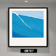 Linger Impression Niche Art Painting Nordic Style Small and Fresh Living Room Decoration Painting Restaurant Mural Blue Sea Landscape Hanging Painting GM795 50X50cm Single-Photos - Black Picture Frame