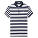 Jinlilai 2024 Business Herren Short Sleeve Shirt Striped Ice Seide Hemd Blau 17088a