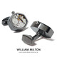 WILLIAM MILTON Limited Hexagonal Rotable Mechanical Cufflinks Men's High-end Suit Rotable Cuff Button Gift Box Packaging Gun Color

