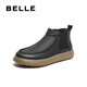 Belle Retro High-Top Casual Kurzstiefel Herren Winter Neue britische ein-Fuß-Chelsea-Stiefel plus Fleece A1677DD4 Pre-Sale Black-Fleece 40 (250 mm)