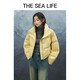 
THE SEA LIFE Trendy and cool short down jacket PU leather jacket for women's winter W13701 Black Mage S