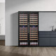 Bacchus wine cabinet double door 150 bottles thermostatic cabinet commercial household tea champagne whiskey ice bar cabinet built-in wine storage living room refrigerator villa four temperature - all beech wood shelf model 416L