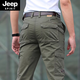 JEEP SPIRIT工装裤男士宽松直筒秋冬季厚款户外多口袋春秋休闲裤2025新款 黑色9923 厚款 30 腰围2尺3