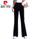 Piercardan Gold Velvet Glockenbodenhose für Frauen 2024 Herbst- und Winterhoch-Taille schlank lose Lose Lose Lose Locker Draping Micro-Flare, die neun-Punkte-Hosen plus Samt 3886 Schwarz eingedickte Hosen s [80-95jin [Jin gleich 0,5 kg]]