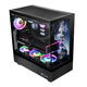 Thermaltake (Tt) Steel Shadow S Seaview Room Chassis Computer Host (ATX-Motherboard/unterstützt 360 Wasserkühlung/270 Panorama/9 Lüfterpositionen/4090 Grafikkarte) Thermaltake S Schwarz