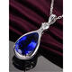 Ji Ge's new sterling silver S925 Korean version 13 carat 5A grade tanzanite pendant sapphire necklace inlaid with diamond necklace for women sapphire pendant + cross chain set price