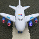 Katy Auny Große Fernbedienungsflugzeuge Kinder-Multifunktionsklang und optisches Passagierflugzeugmodell Baby 3 bis 6 Jahre alt Bildung Intellektuelle Spielzeug Fernbedienung Flugzeuge (blau) Ladungsmodell 1 Set von Lithiumbatterien