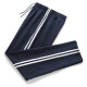 BZDR pure cotton school uniform pants for male and female high school students, two bars, navy blue spring and autumn sports parallel bars, white edges, junior high school pants, navy two bars (summer thin pure cotton) 180