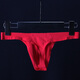 Sexy underwear men's ultra-thin transparent ice silk one-piece thong with thin straps translucent seamless trendy sports sexy t-pants red L