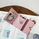 Qingou New V Korean Wallet Women's Short V-Model Student Wallet Women's Card Bag Three-fold Coin Wallet Wallet Trend Pink