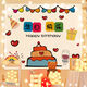 Yudou ins style birthday background cloth internet celebrity photo tapestry children's male and female baby birthday bedroom decoration hanging cloth party SR-Happy Birthday 1.5m*1.3m 6m lamp + installation package