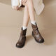 Botas Guiqi Meilard Martin para mujeres Botas de estilo británico Botas cortas Otoño e Invierno Martin Martin Boots Pantalones Midube Boots Short Brown Estilo actualizado-36 36