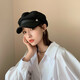 Changyin Beret Hat Women's Autumn and Winter Korean Style Trendy British Retro Letter Stripe Octagon Newsboy Painter Hat Oatmeal M (56-58cm)