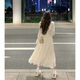 French-style long-sleeved ruffle-edged dress for women in autumn new design high waist slim long skirt light apricot color #1048 XL