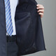 Hongdu Wool Jacket Men's Business Wear Formal Lapel Classic Tibetan Blue Work Chaqueta para hombres azul marino JT6218-1 XL (180/96a)