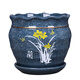 Pot de flor Cerámica NUEVA POTA DE FLORO CERÁMICA Cerámica con bandeja Simple NUEVO Balcón Chino Balcón Planta Verde Orquídeo Planta Suculenta Flower Pot gris 7170 Rich y auspicioso Dos Cerámico X Medium Medium