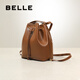 百丽（Belle）包包女2024新款质感休闲斜挎大容量单肩水桶包包X7170DX4 啡色