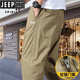 Jeep Spirit Jeep Pure Pure Cotton Men's informal en otoño e invierno Nuevo talla de gran tamaño, jóvenes, pantalones de trabajo de bolsillo al aire libre JP] HD9201-Khaki XL