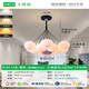 大观园（DGY）简约客厅吊灯创意卧室灯月球泡泡吊线灯卡通星球吊灯中山灯具001O 9734黑色13头三色彩球15cm大球款
