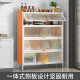 毕威尔餐边柜 厨房碗筷柜酒柜客厅茶水柜 收纳柜储物柜餐厅柜子一体靠墙 2门-3层-灰色【700宽】