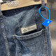 OUSUOLANG Jeans American Jeans Men's Tendy Nine Punte Pants sueltos Pantalones de 9 puntos de pie de pie pequeño de pie pequeño
