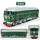 Dongfeng Lokomotive Simulationslegierung Legierung Modell Sound und leichte Return Classical Green Skin Train Innere Verbrennung Kinderjunge Spielzeugauto Model Doppelköpfiges kleines Dongfeng Blau