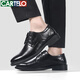 CARTELO leather shoes men cowhide business casual soft sole soft leather suit formal wear derby shoes men 6260 black 42