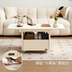 Quanyou Home Functional coffee table, living room, household side table, movable folding cream style furniture storage cabinet