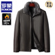 ROMON middle-aged and elderly men's leather jackets with velvet and thickened dad's winter coats, grandfathers and elderly men's winter leather jackets new product HLY-8865-black thickened liner plus 170 suitable for 90-110 Jin Jin is equal to 0.5 kg
