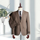 DVHNMK luxury brand men's suit suit men's business casual high-end formal wedding dress single-breasted suit khaki (top + pants) ready stock M (recommended 95-110 Jin Jin equals 0.5 kg) ready stock fast