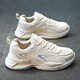 Wei Guang, Papa Schuhe Männer atmungsaktives Mesh-Laufschuhe dicker alleinerhöhender Schuhe Retro lässige und vielseitige Walking-Sneakers Beige 42