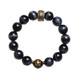 Eternal symbol blue tiger eye obsidian bracelet for men's birth year, Buddha bead stone six-character mantra bracelet for girls' birthday, Ami-zodiac, dog, pig 14mm
