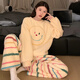 Außerdem Korallenvelvet -Pyjamas für Frauen im Herbst und Winter 2024 neues Winter Smiley Face plus Samt verdickte Flanellwinter -Heimkleidung 5008 Heiles Lächeln m